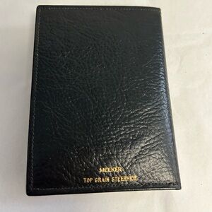 Vintage unused MEEKER Steerhide leather slim wallet unisex men's women's 1970s